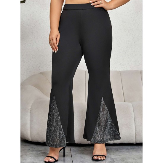 Plus Size Black Solid Flare Pants Plus Size Black Solid Flare Pants