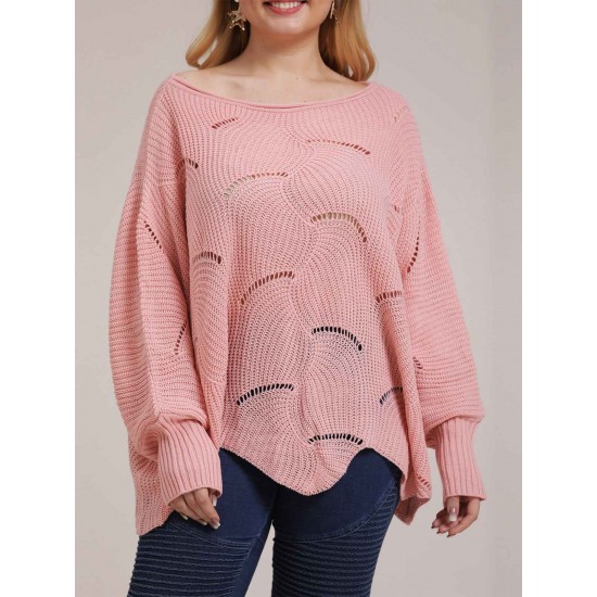 Plus Size Round Neck Cutout Sweater Plus Size Round Neck Cutout Sweater
