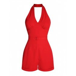 Red  Pin-Up Girls Romper & Skirt