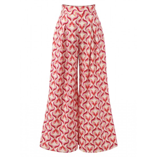 Red Heart Op Art Wide-Leg Pants Red Heart Op Art Wide-Leg Pants