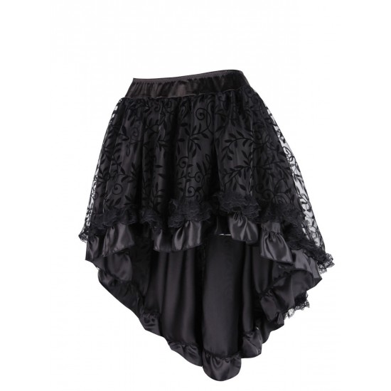 Mesh Ruffles Hem High Low Skirt Mesh Ruffles Hem High Low Skirt