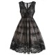 Black Lace Floral Swing Dress Black Lace Floral Swing Dress