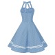 Blue Polka Dot Halter Swing Dress Blue Polka Dot Halter Swing Dress