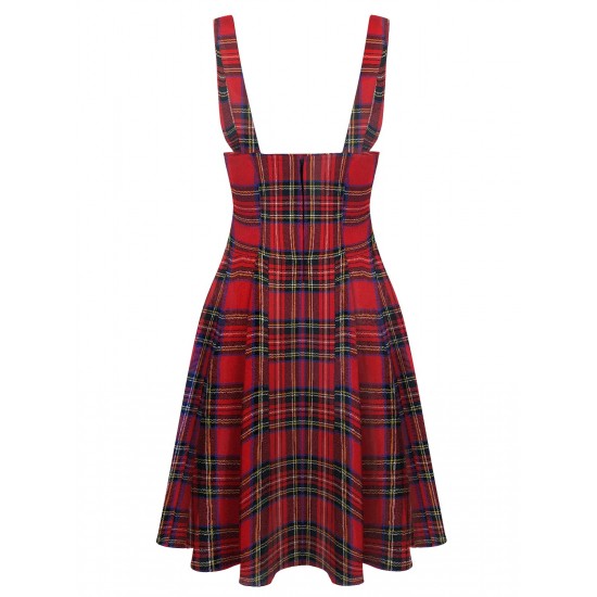 Red Plaids Suspender Skirt Red Plaids Suspender Skirt