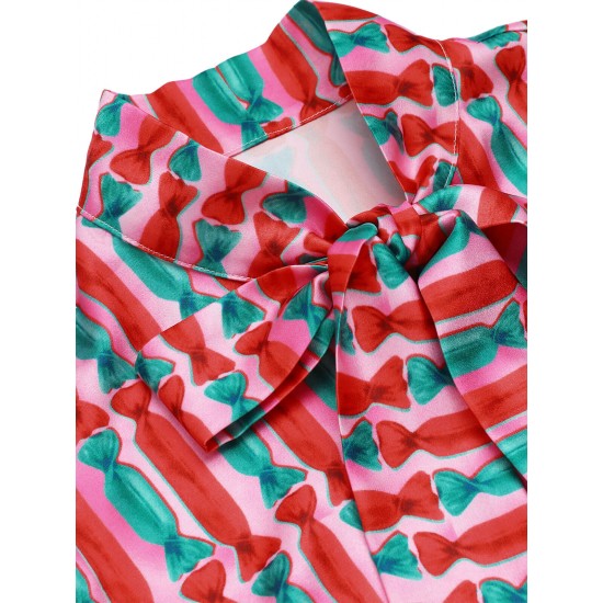 Candy Tie-Up Collar Buttons Blouse Candy Tie-Up Collar Buttons Blouse