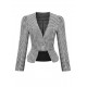 Black Plaid Button Fitted Blazer Black Plaid Button Fitted Blazer