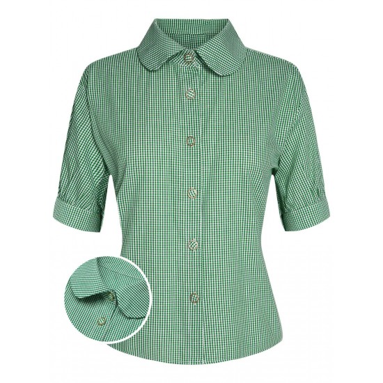 Green Plaid Short Sleeve Shirt Green Plaid Short Sleeve Shirt