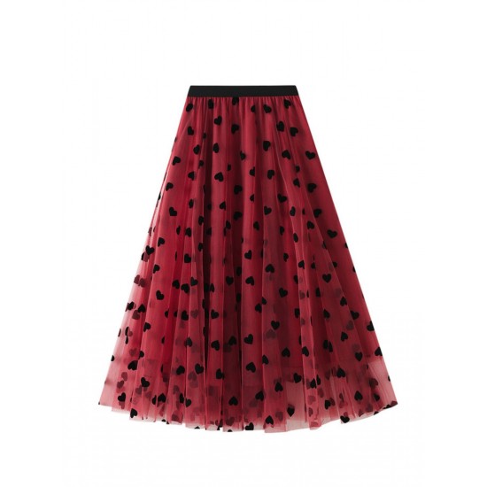 Heart High Waist Swing Skirt Heart High Waist Swing Skirt