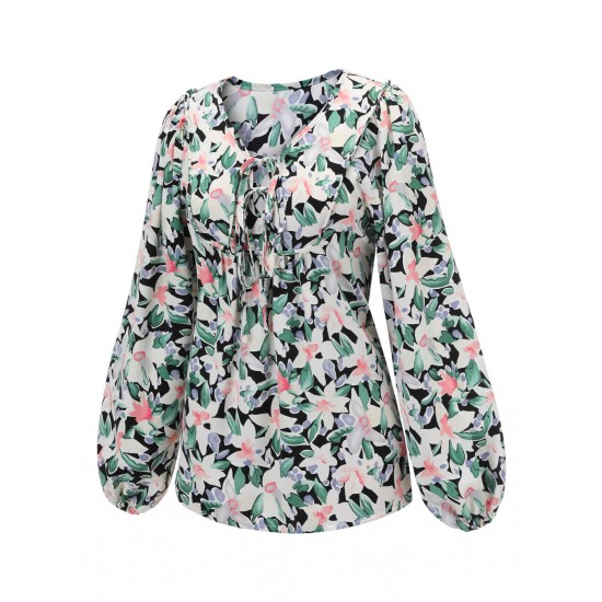 Green Round Neck Floral Blouse Green Round Neck Floral Blouse