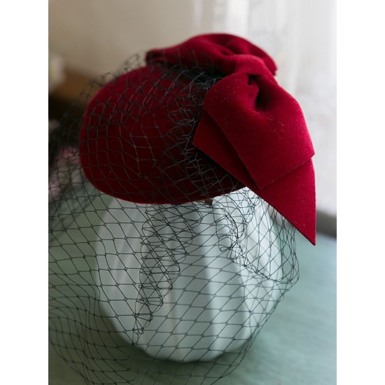 Wine Red Bowknot Fascinator Wine Red Bowknot Fascinator