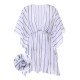 Striped Beach Sun Chiffon Blouse Cover-Up Striped Beach Sun Chiffon Blouse Cover-Up