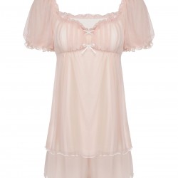 Pink  Sweetheart Collar Short Pajamas